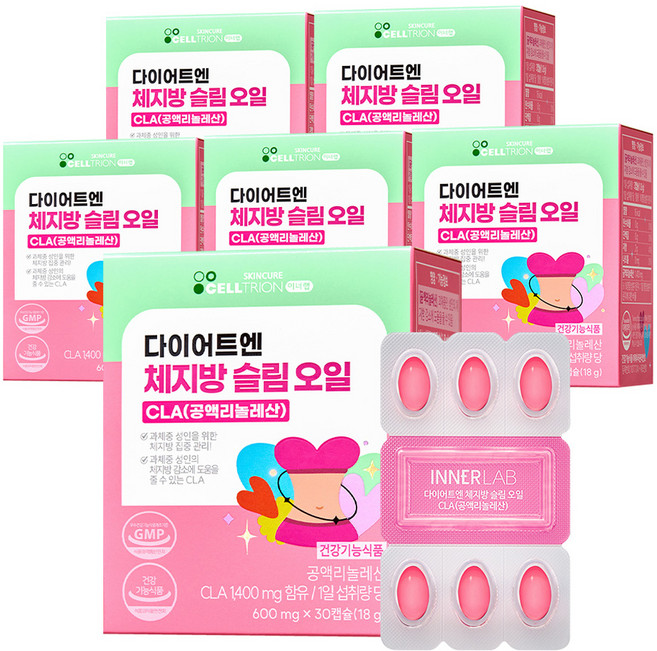 이너랩 다이어트엔 체지방 슬림 오일 CLA, 30정, 6개