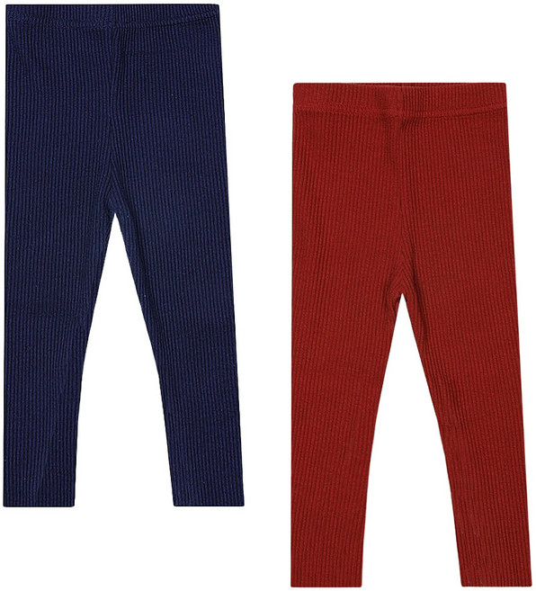 레인보우키즈 아동용 메이플 골지 레깅스 2종 세트