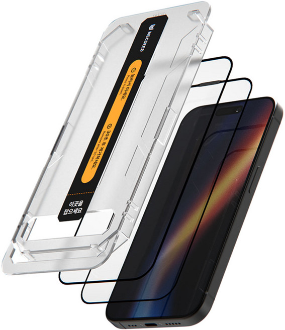 MECSEED 6D 플러스 풀커버 강화유리 액정보호필름 2p 세트, 1세트