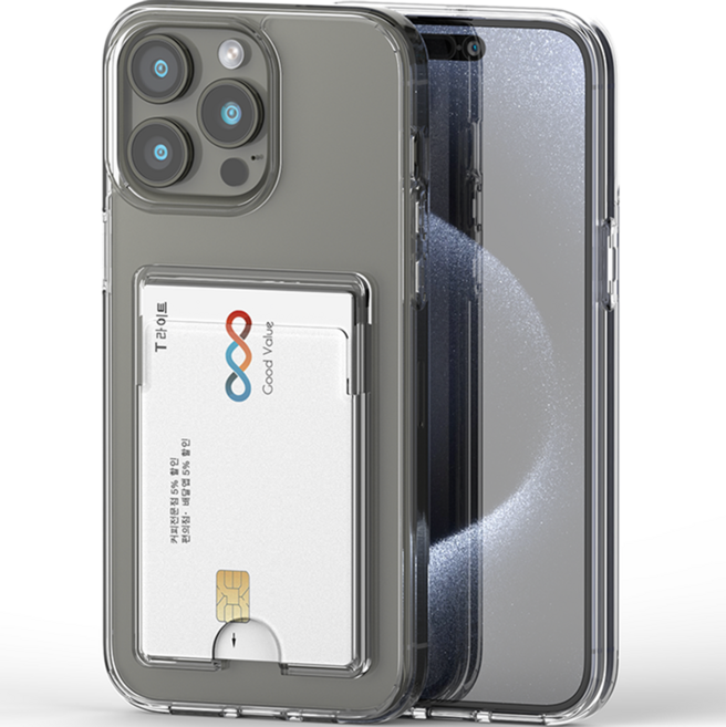 굿밸류 2장 카드홀더 클리어 휴대폰 케이스