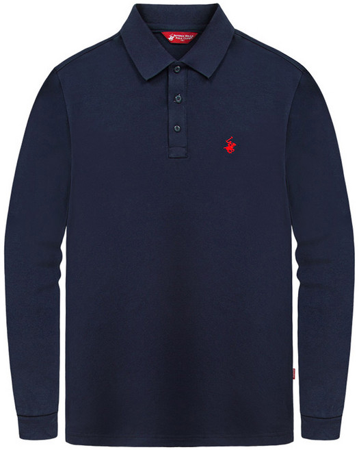 비버리힐스폴로클럽 남녀공용 프리미엄 PK 스몰로고 긴팔 카라티셔츠 CPX0T11