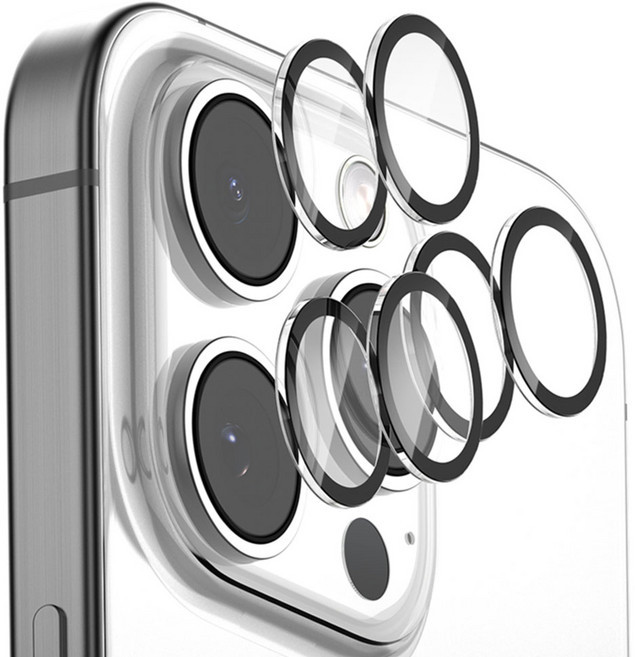 MECSEED 5CX 프리미엄 렌즈프레임 카메라 강화유리 휴대폰 액정보호필름 2p 세트, 1세트