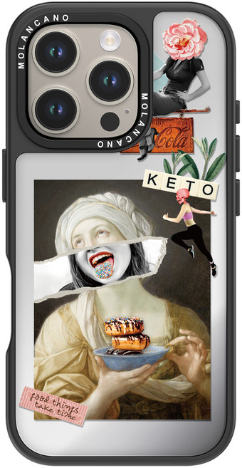 모란카노 미러 콜라주 디자인 투명 범퍼 휴대폰 케이스