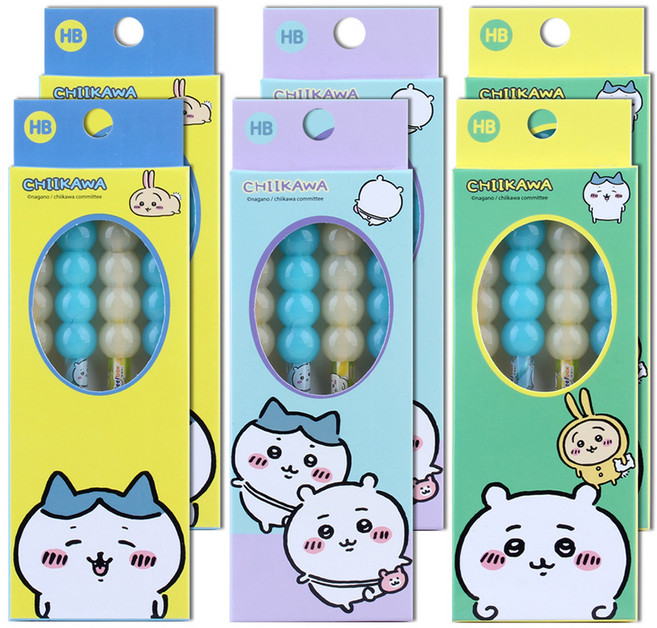 필박스 먼작귀 카트리지 연필세트 HB 3종 x 2세트, 혼합색상, 1세트