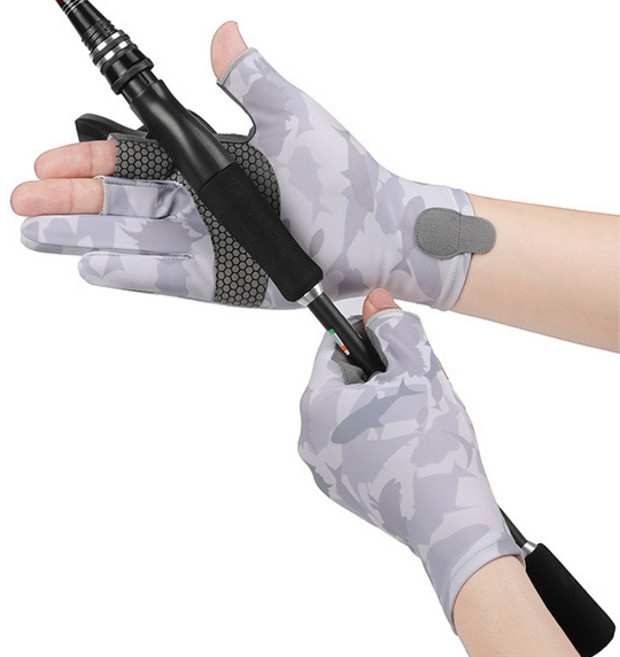 코메리 아웃도어 3컷 낚시장갑 양손착용 세트 B1701, 마린그레이, 1세트