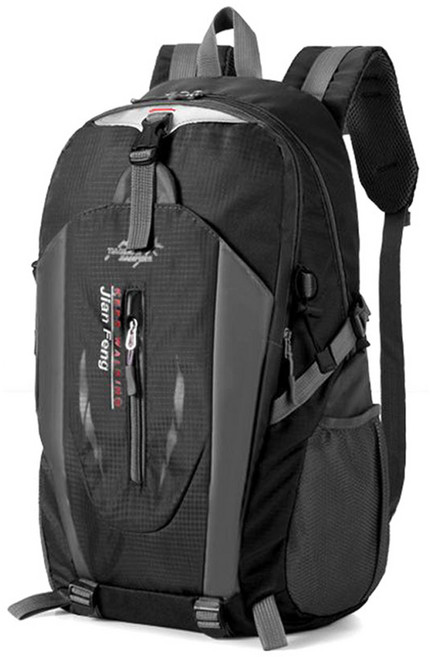 퍼니셀러 등산 캠핑 백팩 40L, 블랙