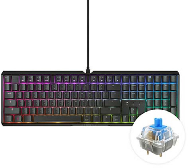 CHERRY 鍵盤 MX 3.1 RGB MX2A 軸 電競機械式鍵盤, 青軸, 黑色, G80-3890HDAKR-2