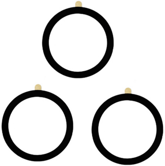 더블유케이스 맥세이프 링 플레이트 자석 스티커, 블랙, 3개
