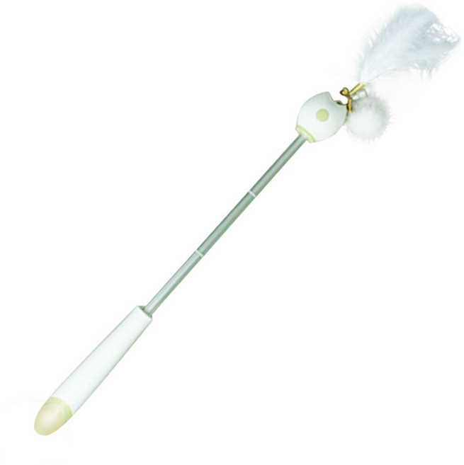 티티펫 고양이 큐티 레이저 깃털 5단 낚시대 장난감, 그린, 1개