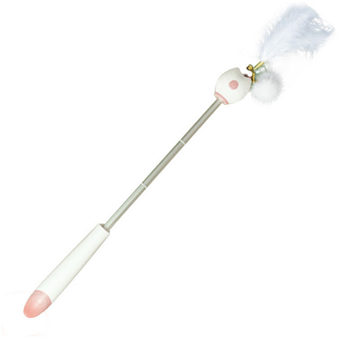 티티펫 고양이 큐티 레이저 깃털 5단 낚시대, 핑크, 1개