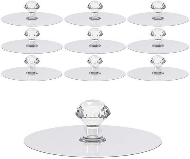 모나코올리브 무타공 크리스탈 다용도 손잡이, 투명, 10개