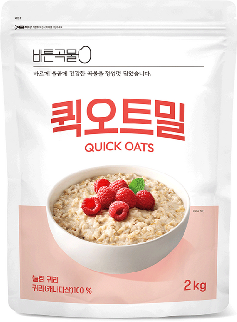 바른곡물 퀵 오트밀, 2kg, 1개