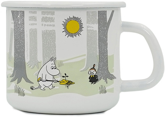 에지리 무민 인 더 포레스트 법랑 머그컵 9cm 550ml, 그린, 1개
