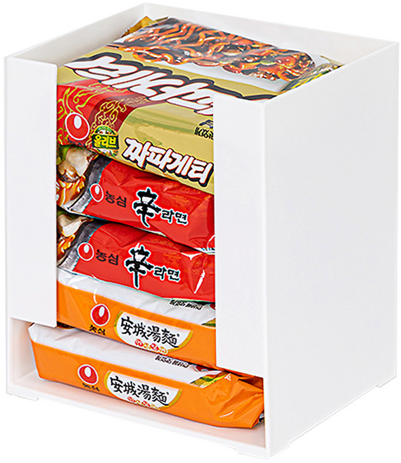인블룸 라면정리함 다용도 팬트리 수납함, 화이트, 1개
