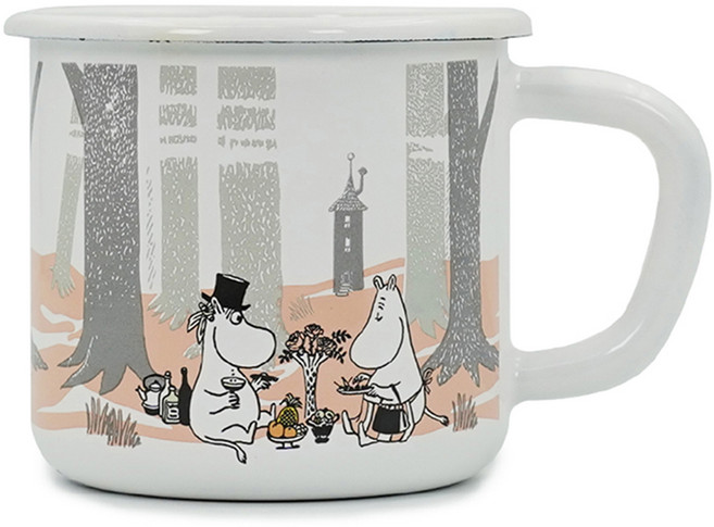 에지리 무민 포레스트 법랑 머그컵 8cm 400ml, 핑크, 1개