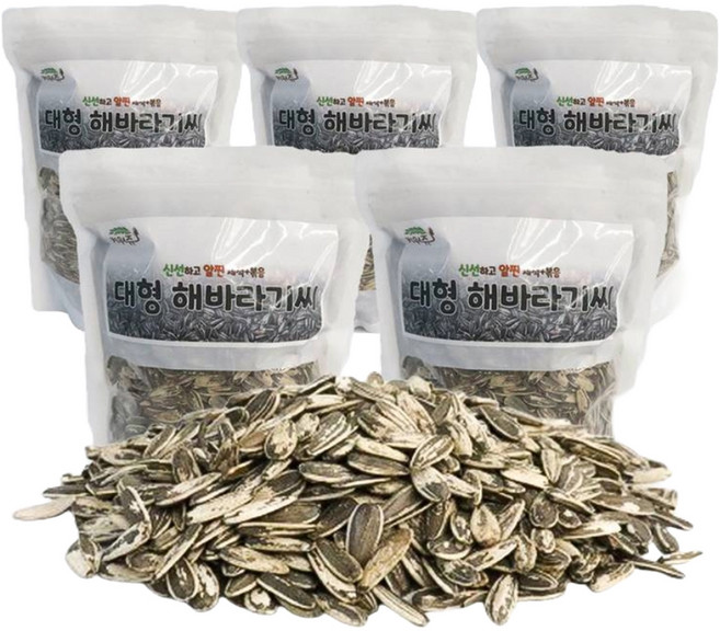 키워쥬 프리미엄 세척 볶음 개별알곡 대형 해바라기씨 간식, 500g, 1개