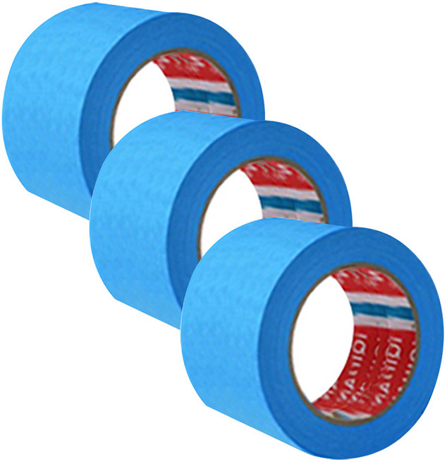 iQIHAN 칼라 마스킹 종이테이프 50mm x 15m, 블루, 3개