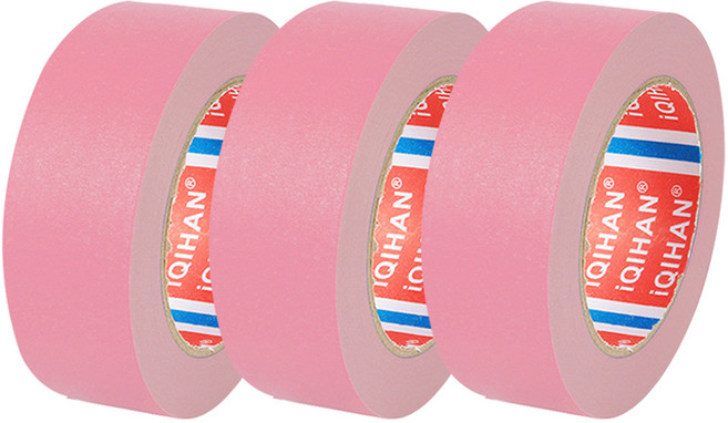 다다 칼라 마스킹 종이테이프 30mm x 15m, 핑크, 3개