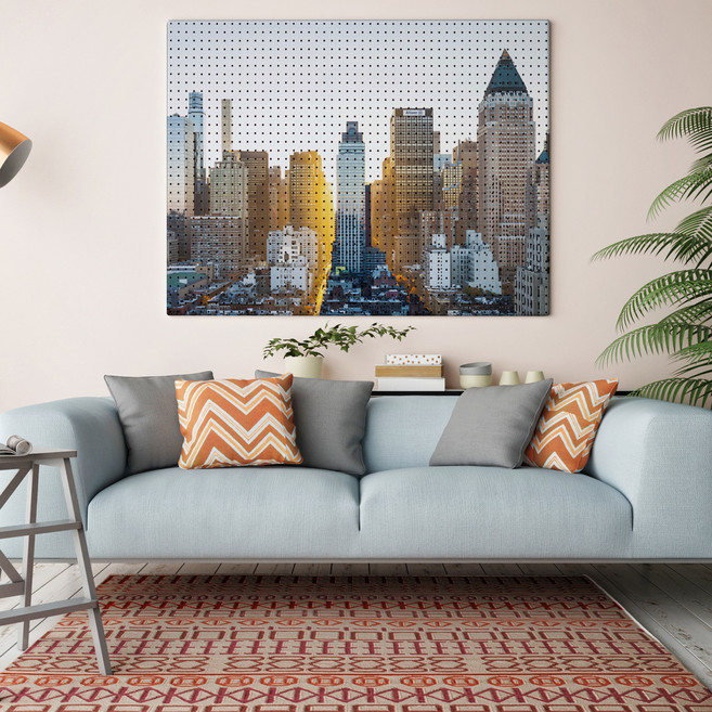 타공판닷컴 프린팅 타공판 600 x 1000 mm, 황금빛 도시, 1개