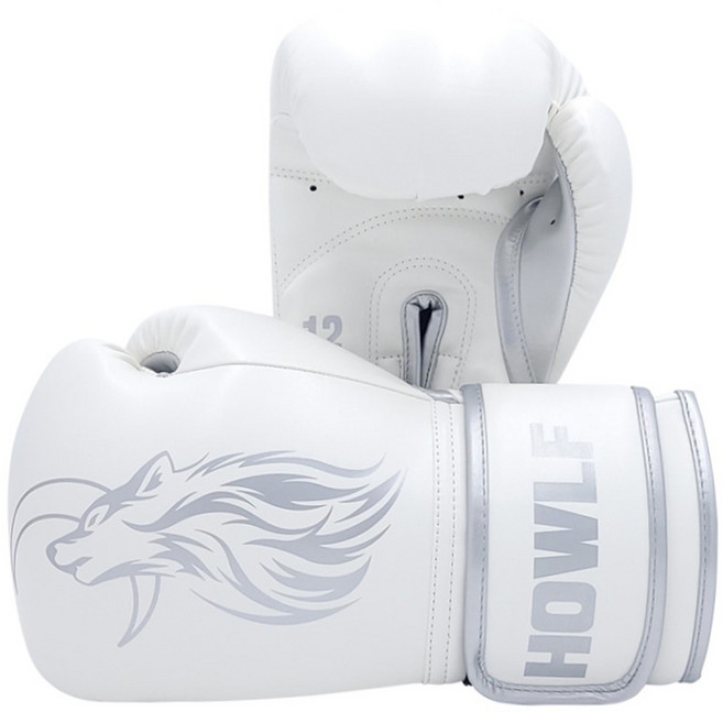 하울프 아테나 복싱글러브 양손착용 세트, 화이트 + 실버, 1세트