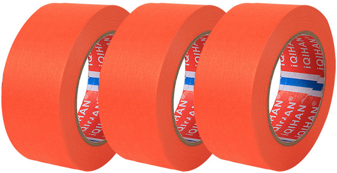 다다 칼라 마스킹 종이테이프 30mm x 15m, 오렌지, 3개