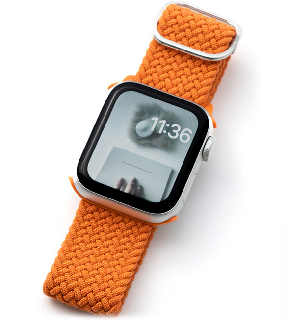 누아트 스마트워치 나일론 솔로루프 스트랩, 오렌지, 1개