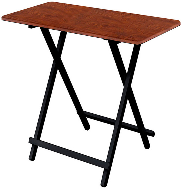 가구느낌 철제 사각 접이식 테이블, 월넛블랙