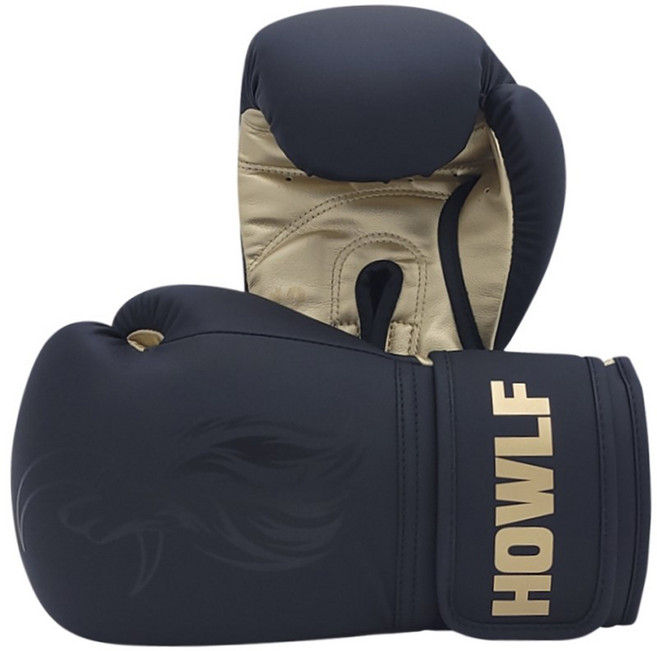 하울프 아테나 복싱글러브 양손착용 세트, 무광 블랙 + 골드, 1세트