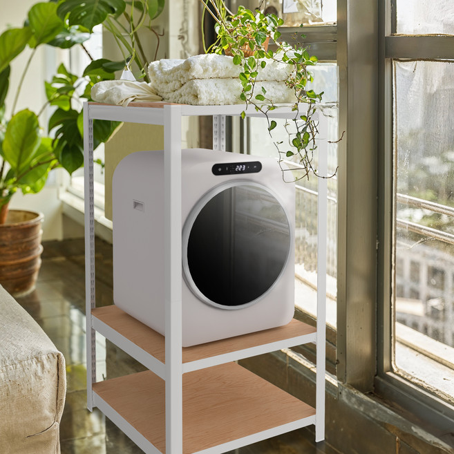 홈던트하우스 국내 제조 무볼트 미니건조기 조립식 철제 선반, 화이트, 3단