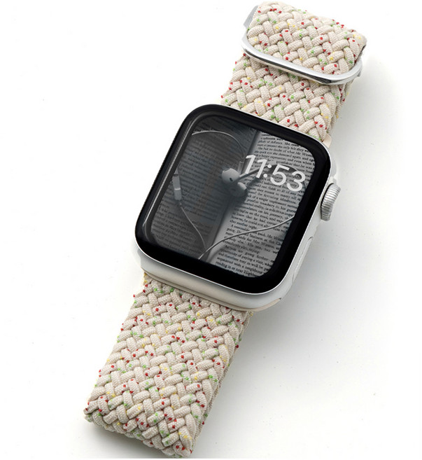 누아트 애플워치 호환 나일론 솔로루프 스트랩, 스타라이트유니티, 1개