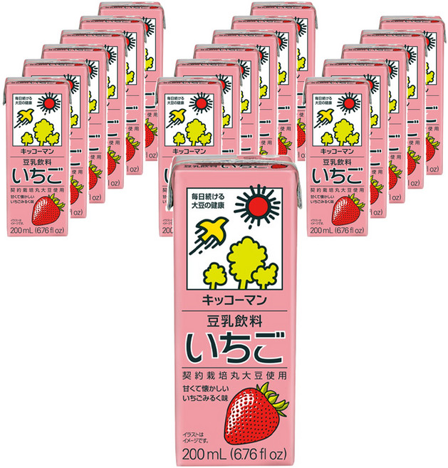 기꼬만 두유 딸기맛, 200ml, 18개