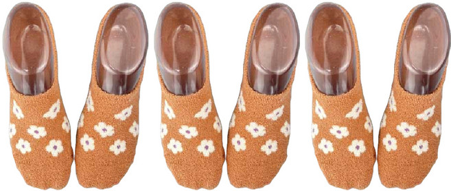 컬러매치 여성용 마들렌 미끄럼 방지 패드 수면 덧신 솔리드 3켤레 세트