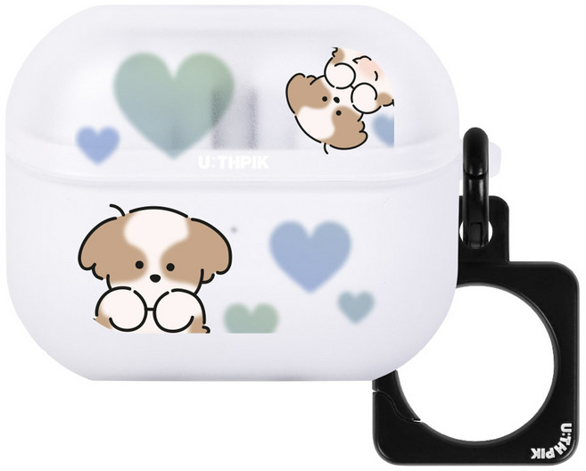 유스픽 반투명 스퀘어링 케이스, 32.왕왕귀여워발라당 시츄발라당, 1개, 갤럭시 버즈 3 / 프로 3 공용