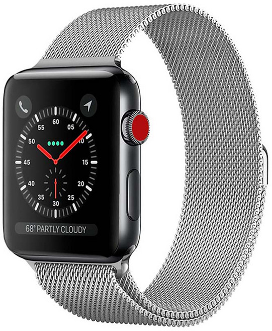 스마트워치 호환 메탈 스트랩 밴드 AM3 42 / 44 / 45 / 49mm, 실버, 1개