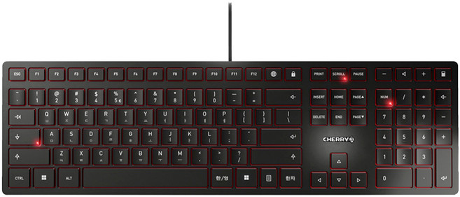 CHERRY KC6000 무소음 사무용 슬림 펜타그래프 키보드, 블랙, JK-1600KR-2, 체리XS스위치