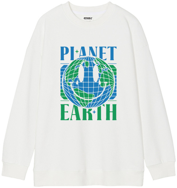 오티디 프리미엄 쮸리 오버핏 지구별 맨투맨 OT18047