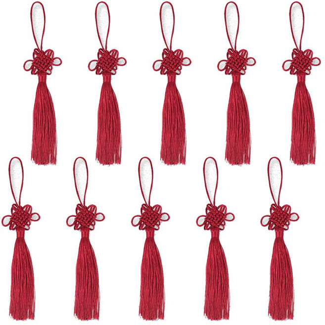 아이엔피 국화매듭 노리개 21.5cm, 레드, 10개