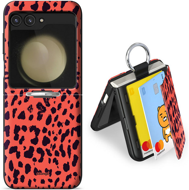 쏭스디자인 마그네틱 도어범퍼 카드 2p 수납형 컬러풀 패턴 링 휴대폰 케이스