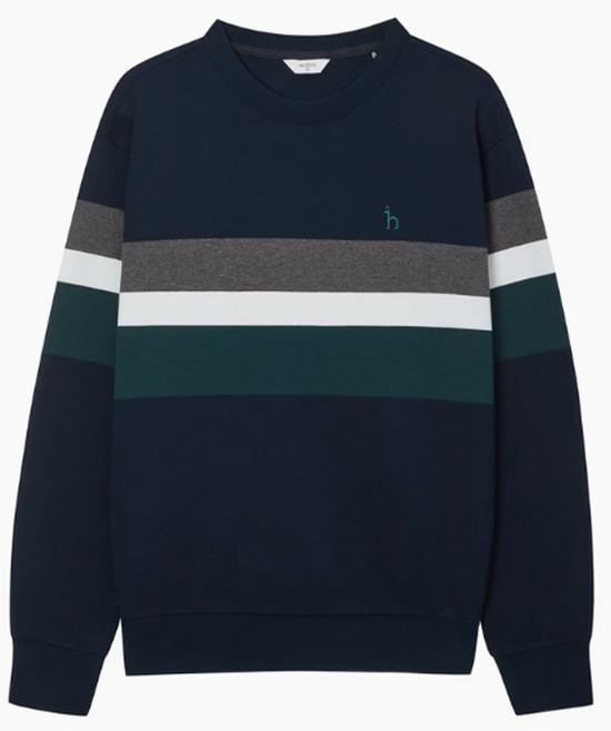 헤지스 남성용 컬러블록 긴팔 티셔츠