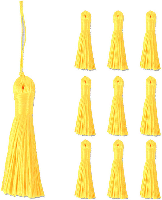 아이엔피 고리자수 뚱뚱이 태슬 5cm, 옐로우, 10개