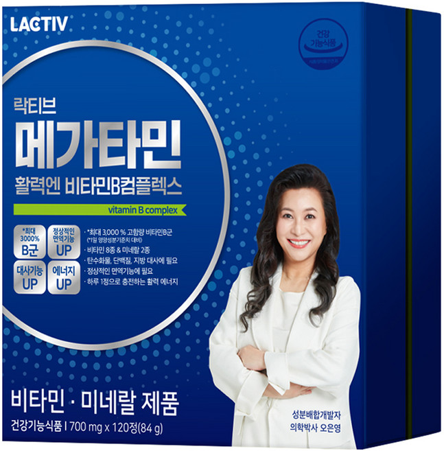 락티브 메가타민 활력엔 비타민B 컴플렉스, 120정, 1개
