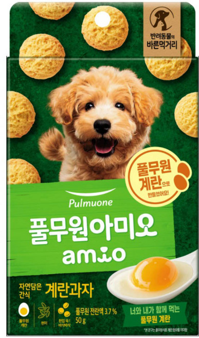 풀무원아미오 강아지 자연담은 간식, 계란맛, 50g, 1개