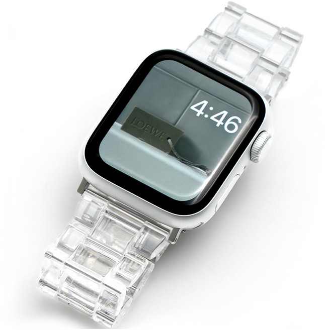 누아트 애플워치 호환 크리스탈 클리어 스트랩, 투명, 1개