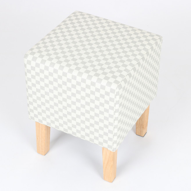 도리퍼니처 슈슈 보조 의자, 화이트 체크, 1개