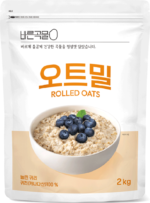 바른곡물 오트밀, 2kg, 1개