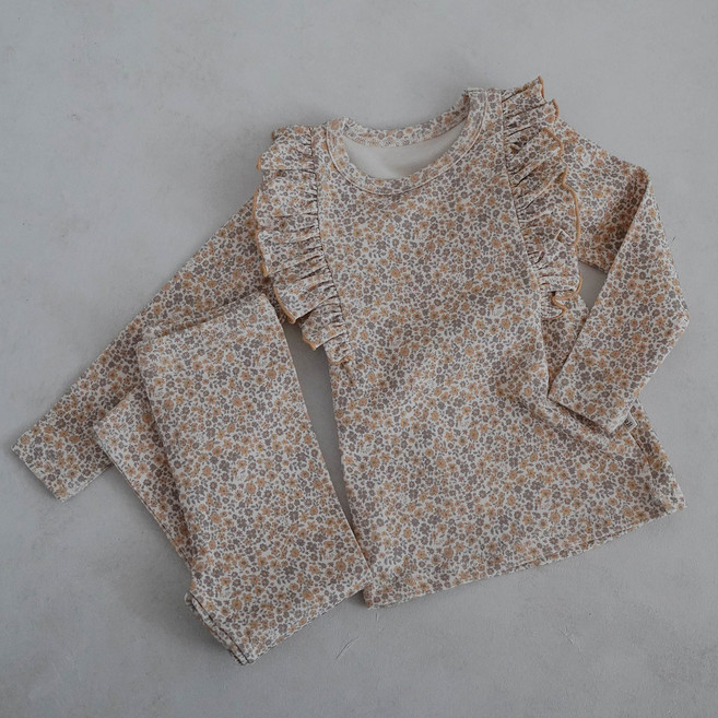 PEEKABOO 童款Very Wing系列碎花荷葉邊家居服長袖+長褲組
