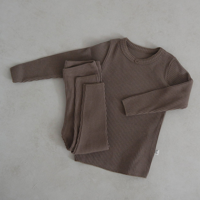 PEEKABOO 童款彈力修身家居服長袖+長褲組
