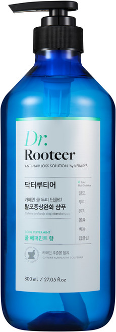 닥터루티어 카페인 쿨 두피 딥클린 샴푸 쿨페퍼민트향, 800ml, 1개