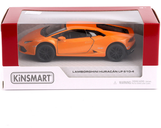 킨스마트 람보르기니 우라칸 LP610-4 KT5382 자동차 작동완구, 오렌지, 1개