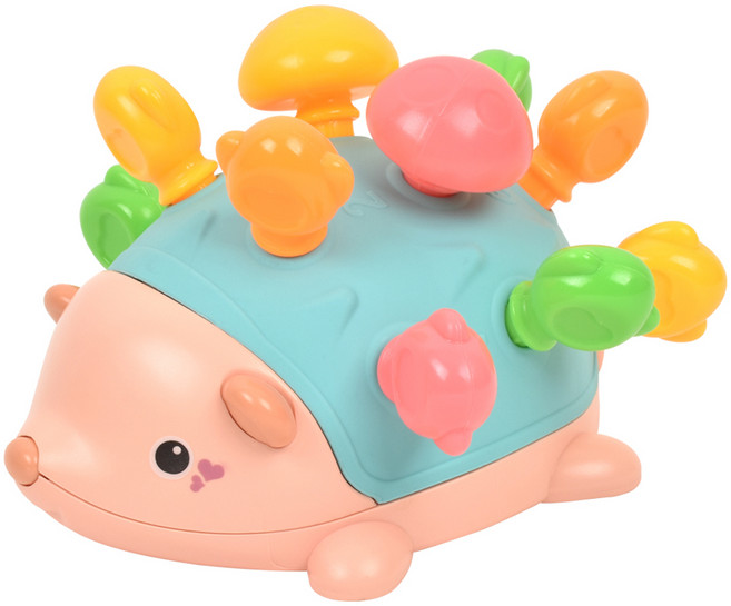 소베 고슴도치 스파이크 퍼즐 끼우기 촉감 발달 완구, 파랑, 1개